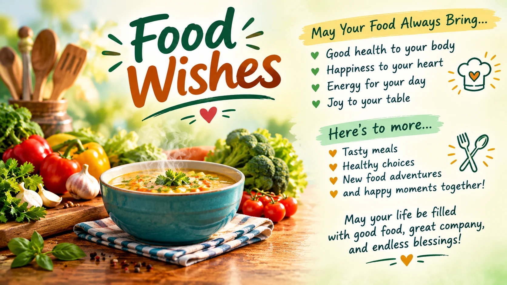 Food Wishes Warm Mealtime Messages, Blessings, and Thank-You Notes