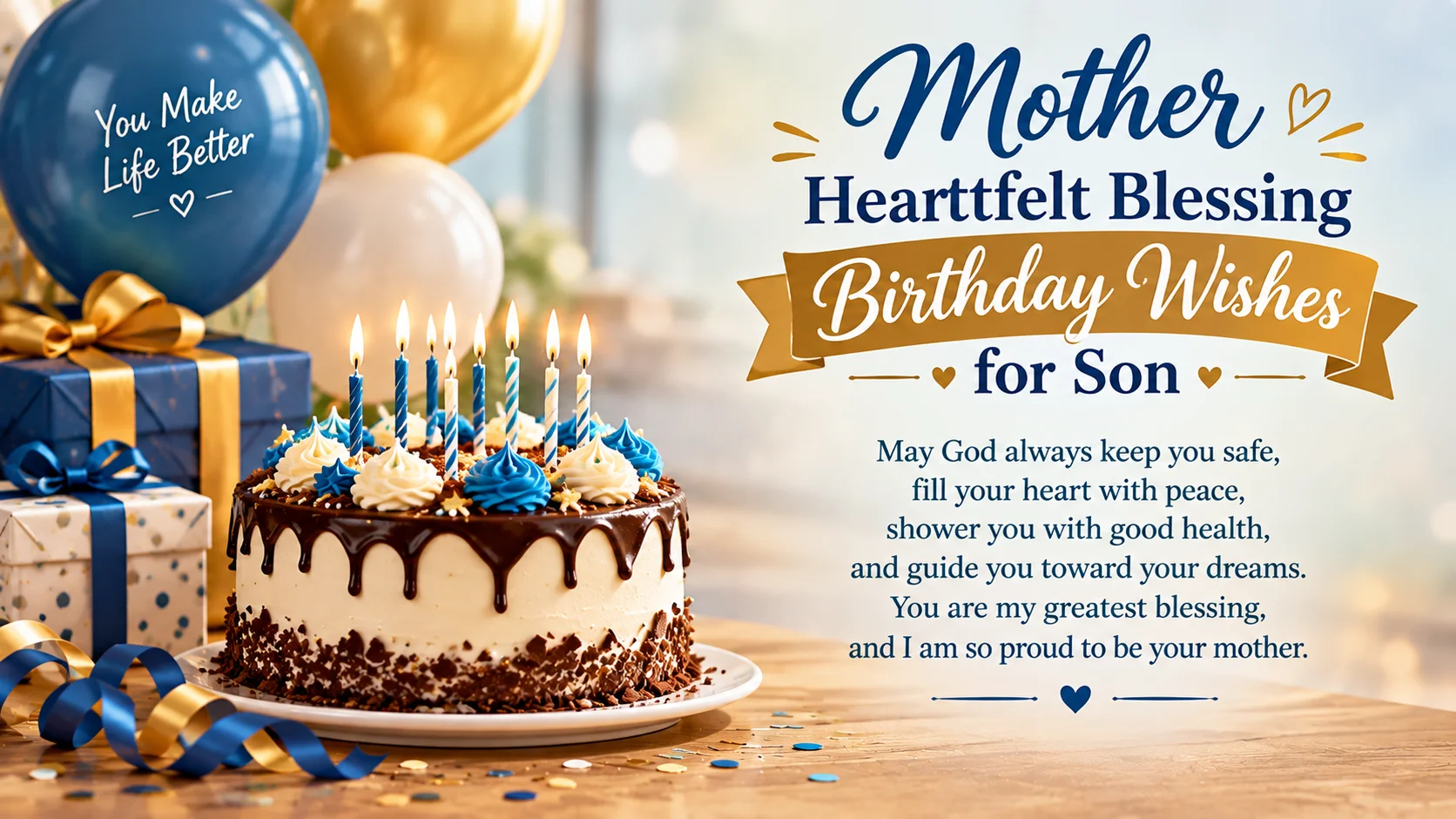 Mother Heartfelt Blessing Birthday Wishes for Son